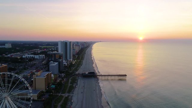 Myrtle Beach, South Carolina, USA Drone Skyline Flyover