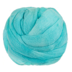 Turquoise big ball of yarn isolated on a white background