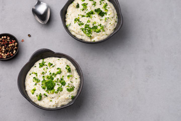broccoli soup on bowl food background