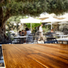 Desk of free space and bar background 