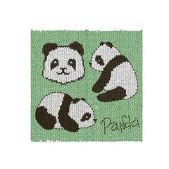 knitted panda pattern on knitted socks © SamsonFM