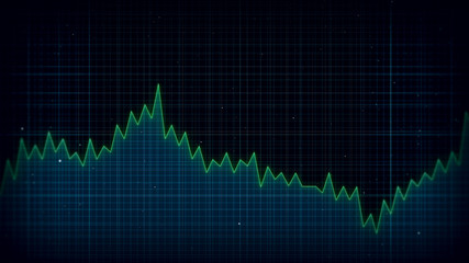 Business green graph chart of stock market investment trading profit and loss. Financial chart with up trend line graph stock future trading