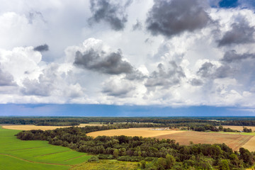 Fototapeta na wymiar Cloudy day in countryside, central Latvia.