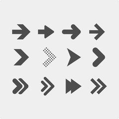Arrows flat icons set