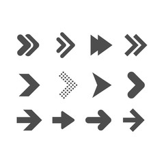 Arrows flat vector icons set