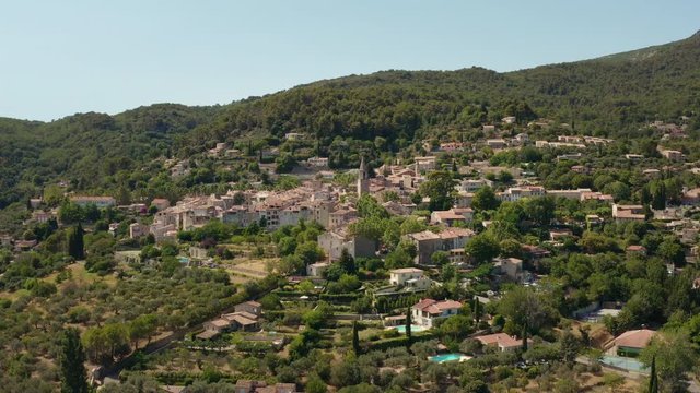 Aerial shot of Bargemon, small village in south of France in the Provence-Alpes-C&ocirc;te d'Azur district