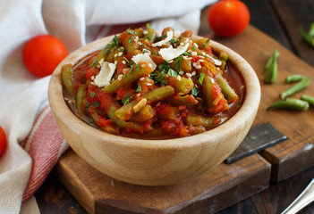 French beans with tomato