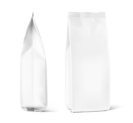 Set of mockup bags isolated on white background. Vector illustration. Can be use for your design, presentation, promo, ad. EPS10.	