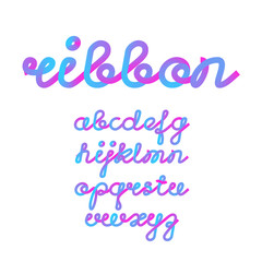 Ribbon handwritten font vector illustration