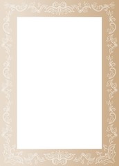 Elegant floral frame vector illustration. Artistic vertical ornate border with copyspace. Stylish invitation, greeting card, postcard floral design element. Fashionable rectangular filigree ornament