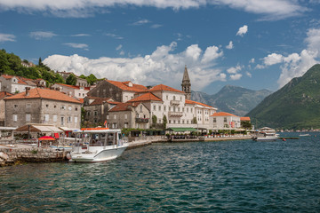 Fototapeta na wymiar View on the town Perast in Kotor Bay, Montenegro