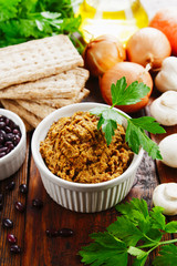 Pate with red beans and champignons
