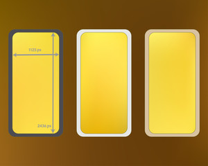 Mesh, gold colored phone backgrounds kit.