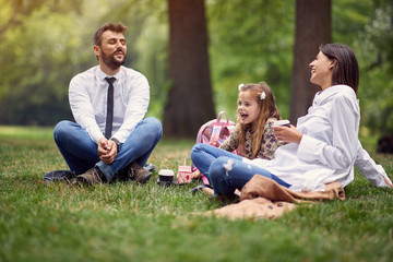 Fototapeta premium picnic in nature after school and business work