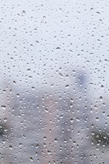 rain drops on a gray window