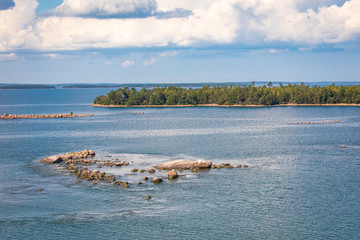 Picturesque landscape with island. at Baltic Sea. Aland Islands, Finland. Europe.