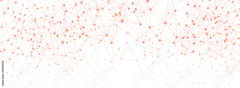Poster global social communication horizontal banner with network mesh.