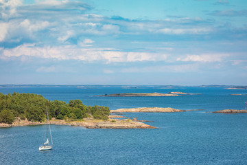 Picturesque landscape with island. at Baltic Sea. Aland Islands, Finland. Europe.