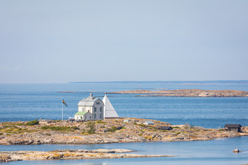 Kobba Klintar, an old pilot station in Aland archipelago with cafe and museum. Picturesque...