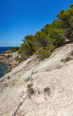 Fototapeta na wymiar Seascape with rocky coast of Mallorca