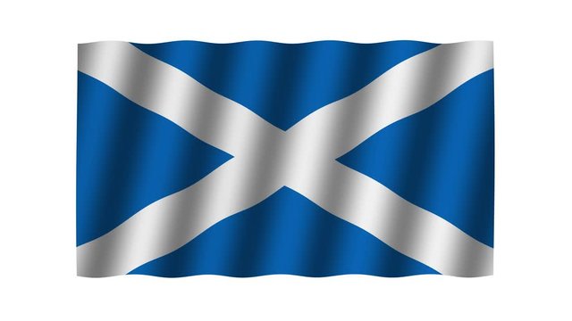Waving flag of Scotland . Animation. Footage. Background.