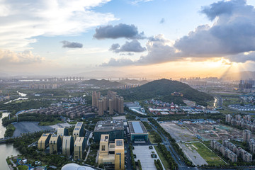Fototapeta premium panoramic city skyline in hangzhou china