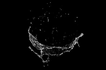 water Splash isolate On Black.