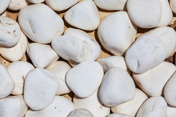 White stones beach. Crete, Greece.