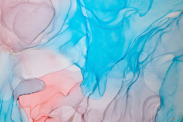  Abstract colorful background, wallpaper. Mixing acrylic paints. Modern art. Paint marble texture. Alcohol ink colors  translucent