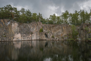 Fototapeta na wymiar Old quarry used for movie productions at Stenhamra, Stockholm