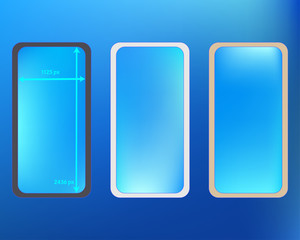 Mesh, azure colored phone backgrounds kit.