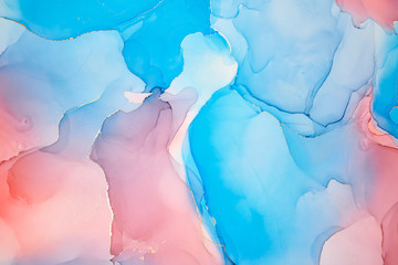  Abstract colorful background, wallpaper. Mixing acrylic paints. Modern art. Paint marble texture. Alcohol ink colors  translucent