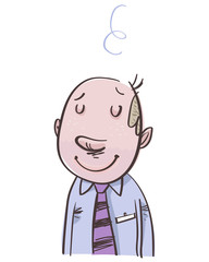 Relaxed Boss. Office worker. Comic character. Vector illustration