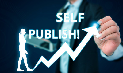 Conceptual hand writing showing Self Publish. Concept meaning writer publish piece of ones work...
