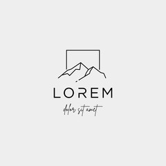Mountain Logo Vector line design landscape symbol