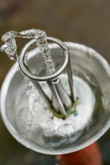 fresh water stream of a drinking fountain