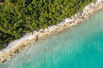 Aerial view of tropical islands, reef and beaches