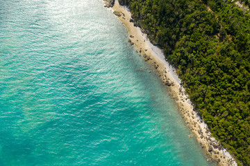 Aerial view of tropical islands, reef and beaches