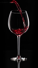  Glass goblet with wine. Object shooting.