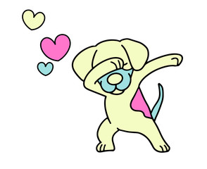 Obraz na płótnie Canvas Dabbing dog. Vector Designdancing dog. dab dance