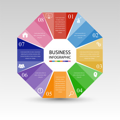 Business InfoGraphics, Geometry, Octagon Design, Marketing presentation , section banner