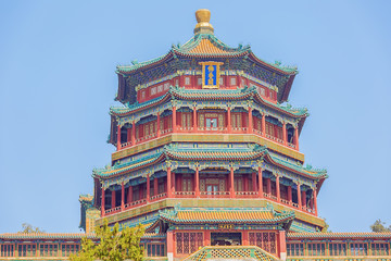 Close up of the Tower of Buddhist Incense, in the Summer Palace