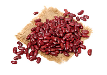 Red Beans stock photo，kidney bean on white background.