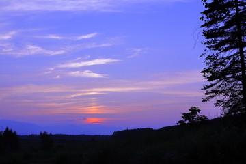 北海道　十勝の夕暮れ