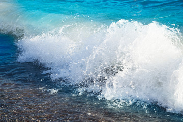 Fototapeta premium Big wave breaking at sunset