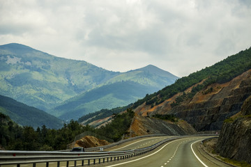 Picturesque route in the mountains of Albania the Balkan Mountains, the road to the dream,...