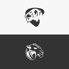 TIGER LOGO SET BLACK AND WHITE