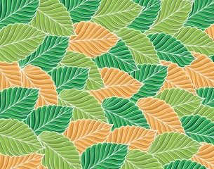seamless pattern with autumn leaves