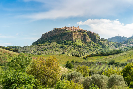 View of historic Santa Severina in Calabria, Italy