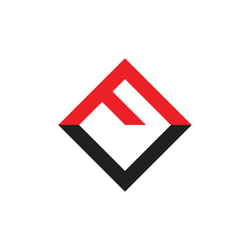 letter fv square geometric logo vector